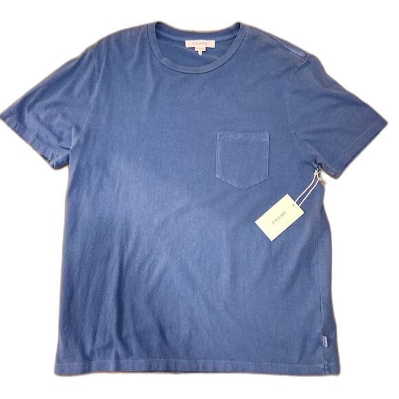 NWT Men's FRAME Pocket Tee, "Classic," Pool Blue, Medium Blue, Sz M - Picture 1 of 8